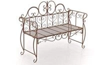 DELUKE Gartenbank LENAR Metall Braun 128x46x94 cm | Metallbank Garten 2 Seitzer...