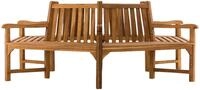 DELUKE Baumbank Nebel Holz Teak 250x250x93 cm | Kreisrunde Sitzbank Mit Lehne