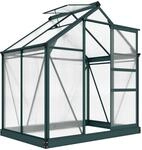 Outsunny Gew&auml;chshaus Aluminium mit Dachfenster 190x132x201cm Gr&uuml;n