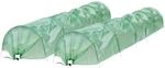 ECD Germany 2X Folientunnel Pflanztunnel 300x55x35 cm 3m Transparent/Gr&uuml;n