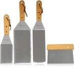 BBQ-Toro 4-teiliges Edelstahl Pfannenwender Set | Plancha Zubeh&ouml;r Set mit