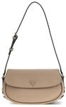 GUESS Schultertasche Umh&auml;ngetasche Danya Flap Shoulder Bag Taupe beige