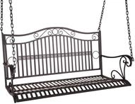 DELUKE Garten-H&auml;ngebank Silvia - 114cm Breit, Eisen, Schwarz | H&auml;ngebank...
