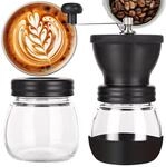 Retoo Kaffeem&uuml;hle Manuell Keramikmahlwerk Grob- und Feinm&uuml;hle Handm&uuml;hle Edelstahl