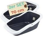 2er Set XXL Katzenklo Katzentoilette gro&szlig; Gro&szlig;es Katzenklo 70 cm Katzen Klo...