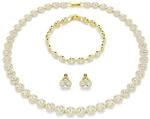 Swarovski Una Angelic Set, Set (3), Rundschliff, Wei&szlig;, Goldlegierungsschicht