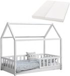 Juskys&reg; Kinderbett Marli 80 x 160 cm mit Matratze, Rausfallschutz, Lattenrost...