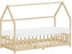 ML-Design Kinderbett Hausbett 90x200 cm mit Matratze H:10cm, Rausfallschutz,...
