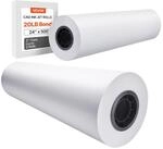 VEVOR Gro&szlig;formatpapier Plotterpapier 152,4 m x 61 cm 2 Rollen CAD-Bond-Rollen mit