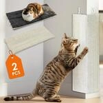 Katzen Kratzbrett klein mit 2 verschiedenen Seiten 50 x 22 cm - 2er Set - Sisal und