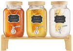 VEVOR Getr&auml;nkespender (3 x 3,8 L) f&uuml;r Partys Saftspender (aus Glas) mit