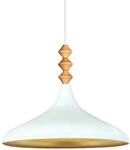 bamyum Champion Pendelleuchte aus Holz, 35 cm H&auml;ngelampe Metall E27 Moderne...