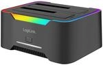 LogiLink 2-Port Dual-Dockingstation, USB-C 3.2 Gen1, f&uuml;r 2.5" & 3.5"...