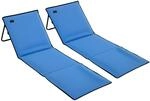 Outsunny 2er-Set Strandmatte, faltbar Strandliege mit Tragegurt, Liegestuhl mit