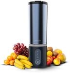 Cecotec Tragbarer Smoothie Maker Power Titanium Shake2Go Dark Steel. 180 W, 600 ml
