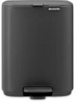 Brabantia Bo Treteimer 7 L (schwarzgrau), platzsparender Mini M&uuml;lleimer mit