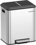 SONGMICS M&uuml;lleimer f&uuml;r K&uuml;che, 2 x 15 l, doppelter M&uuml;lleimer f&uuml;r Recycling und