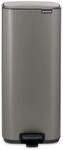 Brabantia Bo Treteimer 30 L (platin), platzsparender Mini M&uuml;lleimer mit