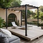 Aluminium Pergola HWC-N93, Gartenpavillon Pavillon Garten, stabiles 8cm-Gestell