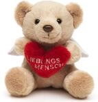 Uni-Toys - Schutzengel-Teddyb&auml;r mit rotem Herz Lieblingsmensch - Plushie - 13 cm