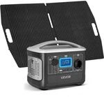 VEVOR Tragbare Powerstation, mit 100-W-Solarpanel, 600-W-Solargenerator,