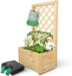holz4home&reg; Pflanzkasten mit Rankgitter S aus Kiefernholz I 34x58x104 cm I inkl.