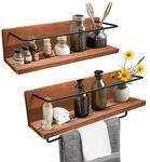 Mein-Regal Wandregal 2er Set Kim aus Paulownia Holz Braun, H&auml;ngeregal mit