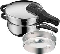WMF Perfect Schnellkochtopf Set Induktion 3-teilig, Dampfkochtopf 4,5l + 3l mit