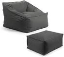 mokebo&reg; Gartensessel mit Pouf 'Der Sunnyboy', Bean Bag mit Hocker und F&uuml;llung...