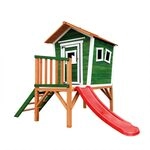 Home Deluxe Spielhaus auf Stelzen Pino inkl. Rutsche - Gr&uuml;n I Holz-Kinderhaus...