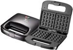 Waffeleisen von Lentz, schwarz 750 Watt, w&auml;rmeisolierter Griff 2 fach eckige Form