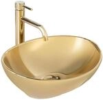 Rea Aufsatzwaschbecken SOFIA GOLD Waschtisch Handwaschbecken Sp&uuml;lbecken Waschschale