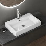 doporro Waschbecken Waschtisch aus Mineralguss Aufsatzwaschbecken...