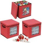 Relaxdays Weihnachtskugel Aufbewahrungsbox, 3er Set, HxBxT: 33 x 33 x 33 cm, Vlies,