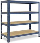 shelfplaza Home 90x80x30cm Schwerlastregal blau mit 4 B&ouml;den x 175kg