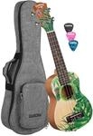 Cascha Sopran Ukulele Set - Art Series I Ukulele Starter Kit mit 3 farbigen Plektren