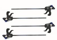 Vago-Tools 4x Einhandzwinge 60 x 750 mm Schwarz Schraubzwinge Klemmzwinge...