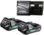 HiKOKI 2 Akkus 18V 2,0 Ah BSL1820M + Ladeger&auml;t UC18YSL