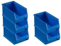 SparSet 5x Blaue Sichtlagerbox 3.0 | HxBxT 12,5x14,5x23,5cm | 2,8 Liter 