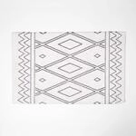 Homescapes Gemusterte Badematte Boho Style schwarz-wei&szlig;, Badvorleger Baumwolle