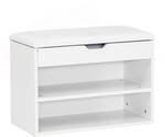 FineBuy Schuhbank mit Sitzfl&auml;che Garderoben-Bank Holz 60 x 40 x 30 cm, Holzbank