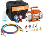 VEVOR Vakuumpumpe mit Manometer, 3,5 CFM 99 L/min, 180 W 1-stufige