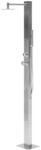 Beliani Freistehende Gartendusche Kunststoff Silber Regendusche mit Handbrause...