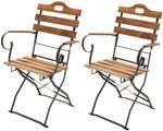 Mendler 2er-Set Biergartenstuhl HWC-J40, Klappstuhl Gartenstuhl,