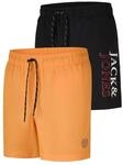 JACK & JONES Badehose Herren lang Regular fit Badeshorts 2er Pack JPSTMAUI Swim...