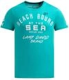 Camp David Herren T-Shirt Rundhals mit Label Prints 100% Baumwolle Regular Fit