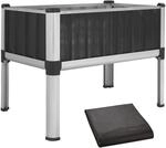TTL GARDEN Superior M 80x50x80cm Hochbeet aus Metall - Anthrazit-Silber Alu +...