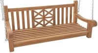 DELUKE Schaukelbank TABEL Holz Teak 150x70x61 cm | H&auml;ngebank Gartenschaukel Zum