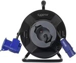 Sygonix SY-6684366 Kabeltrommel 25 m Schwarz CEE-Cara-Stecker