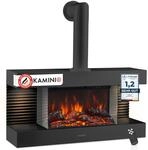 KAMINIO Elektrokamin Liz mit Ofenrohr - Elektrischer Wandkamin mit Heizung,